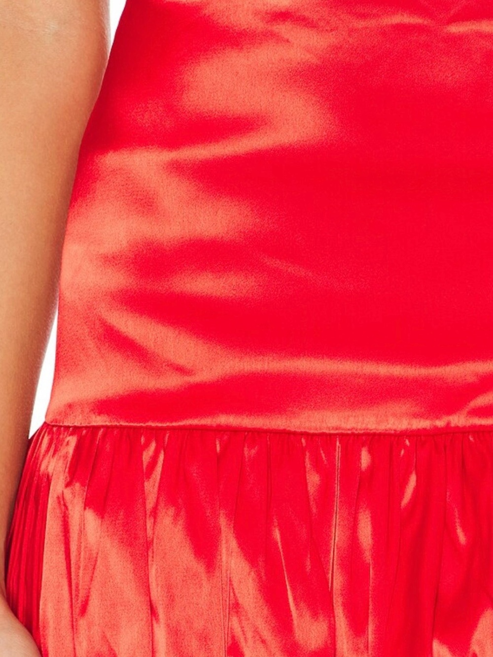 MORE TO COME Red Satin Bubble Hem Mini Skirt XXS NWT - Picture 3 of 7